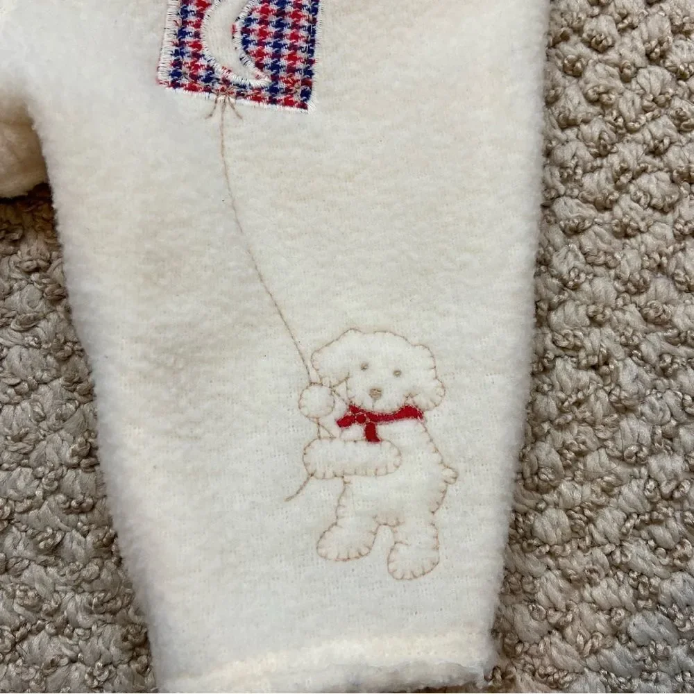 Vintage Carters Cream Fleece One Piece Jumper Size 0-4 Months‎